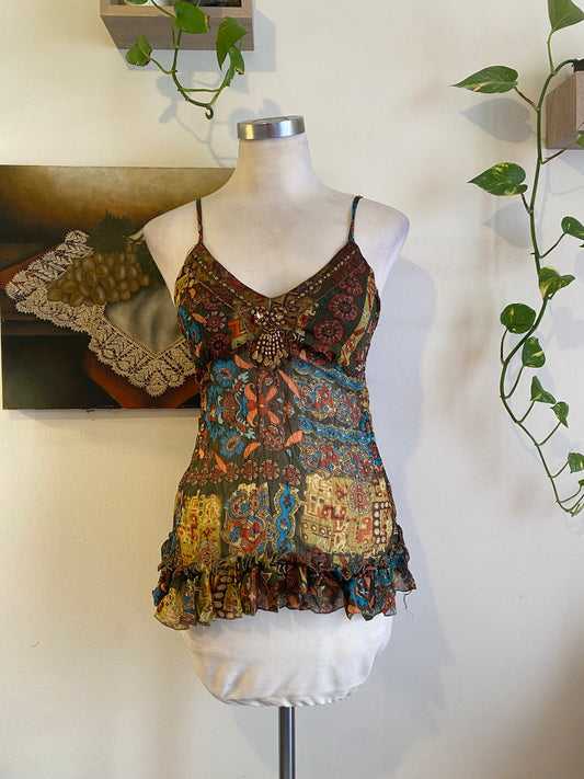 Silk based brand new beaded top