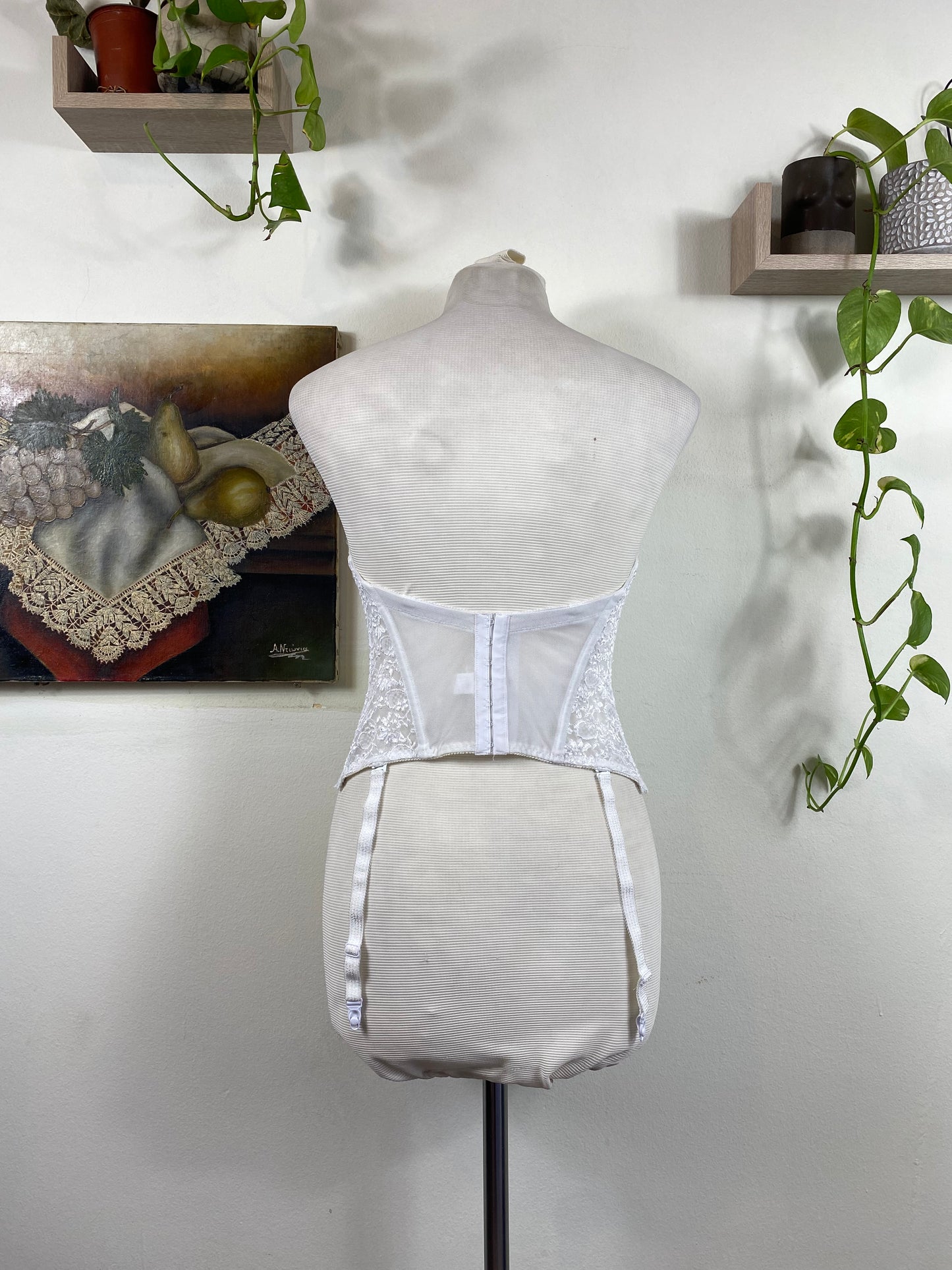 White bridal corset
