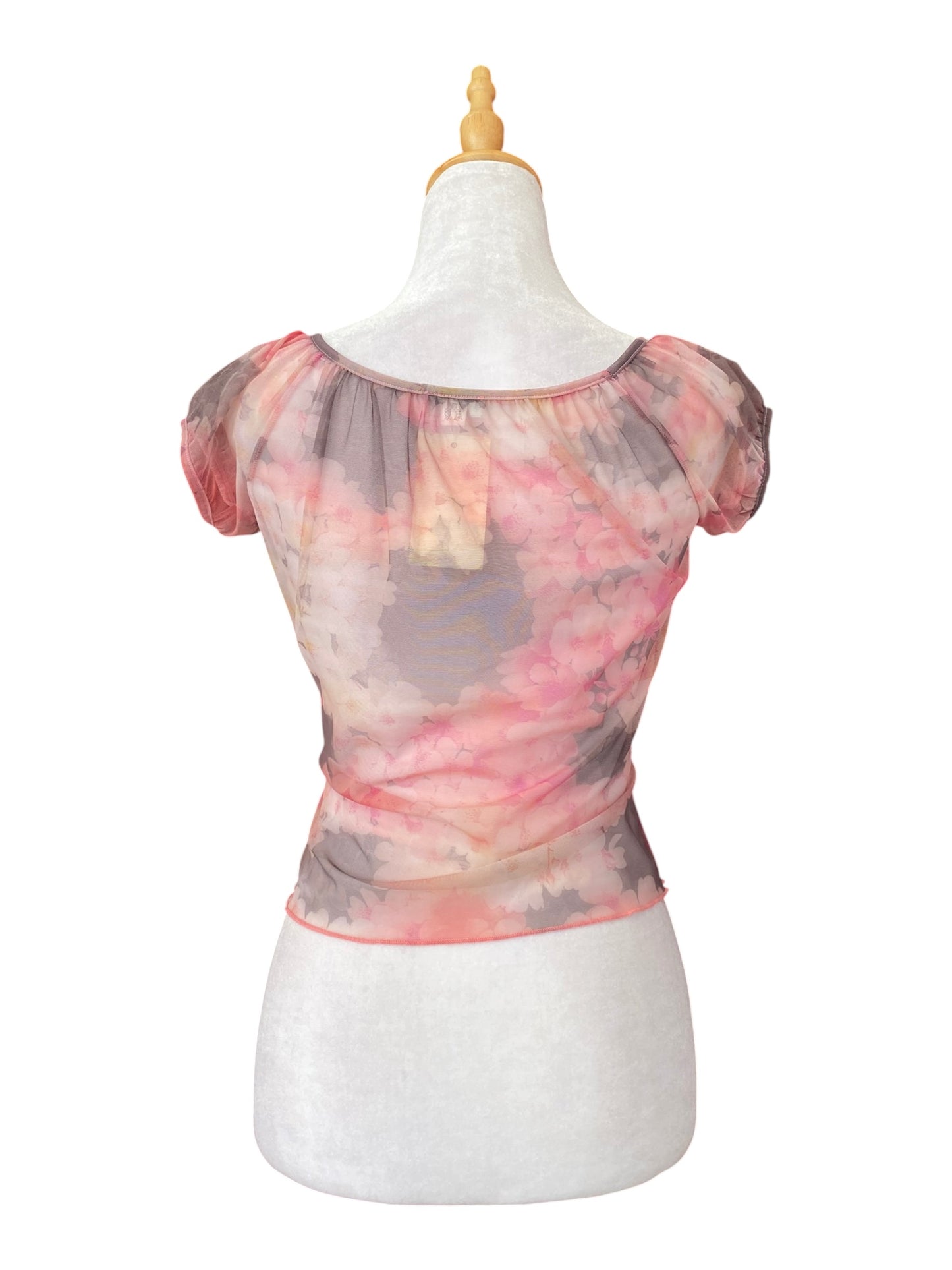 See through floral pink top 💐