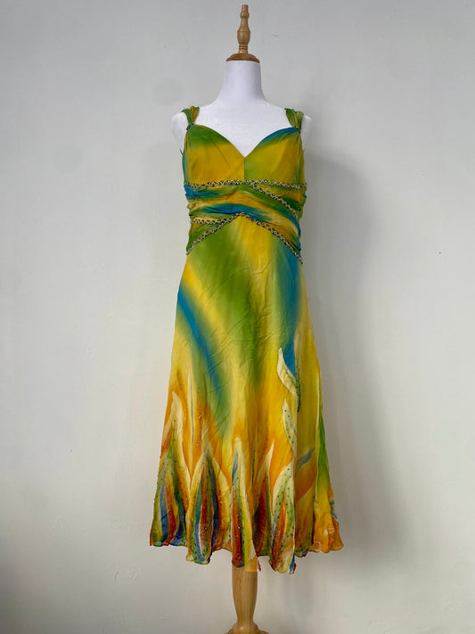 100% silk brand new multicoloured gown