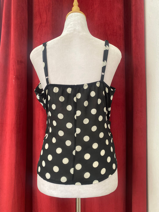 Polka dot draped top