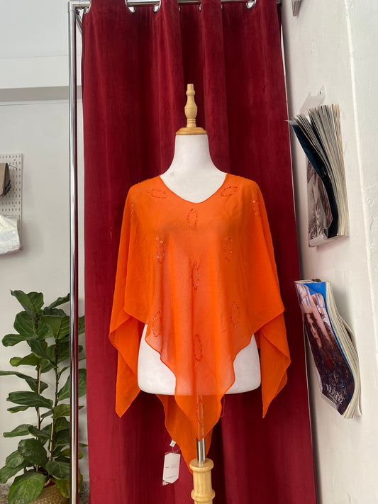 Orange sequin poncho ๐งก