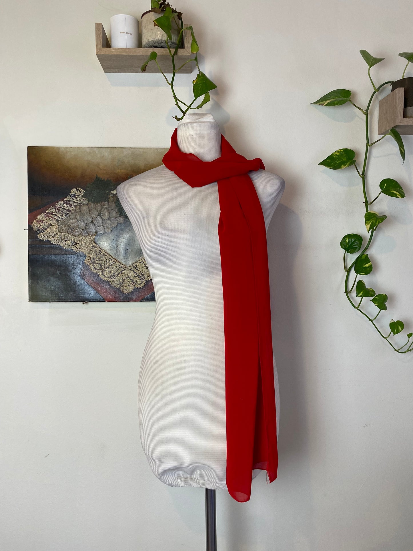 Red silk scarf