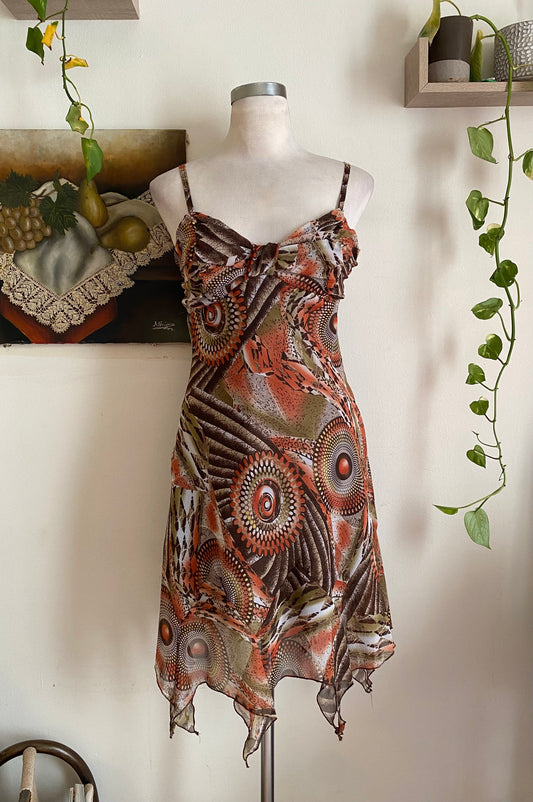 Brand new ruffled multicoloured dress