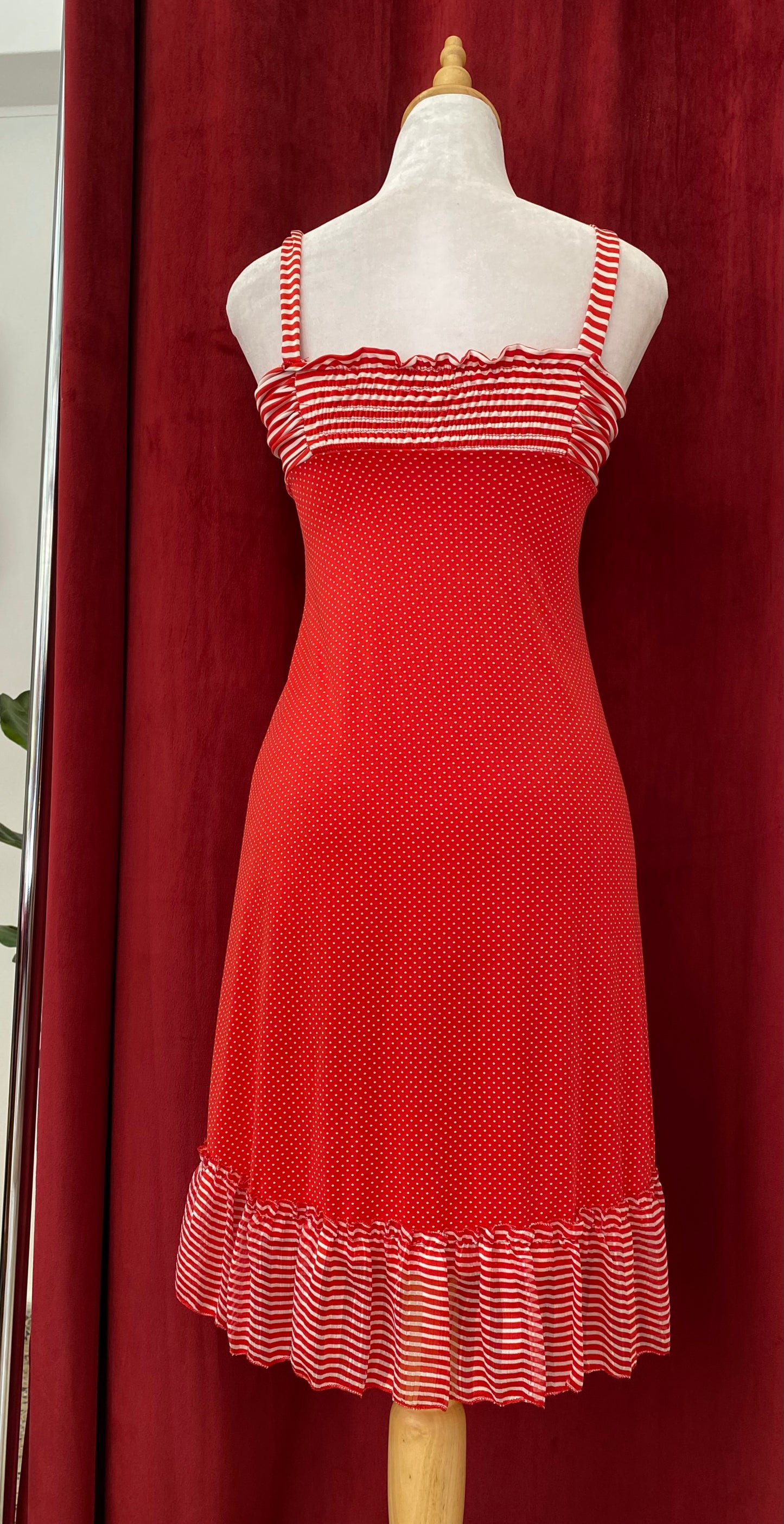 Red polka dot dress