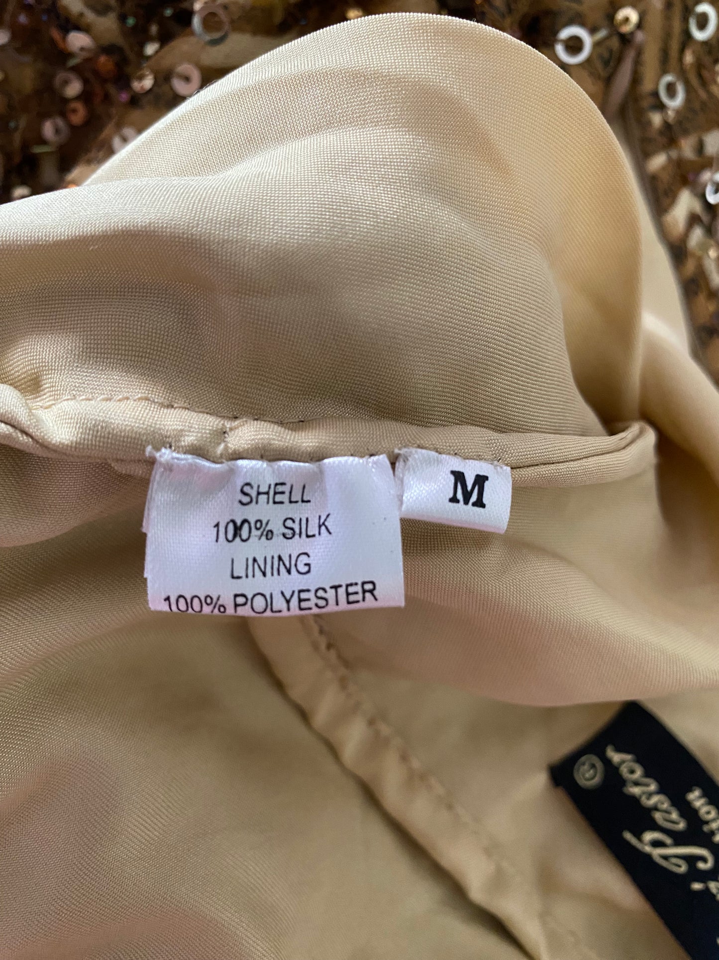 100% silk mini sequin dress