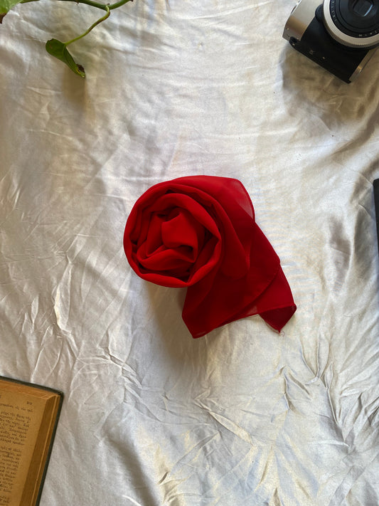 Red silk scarf