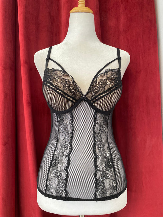 Midnight allure lace bodice