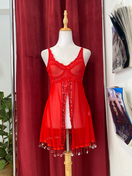 Red sequin corset top 🔥