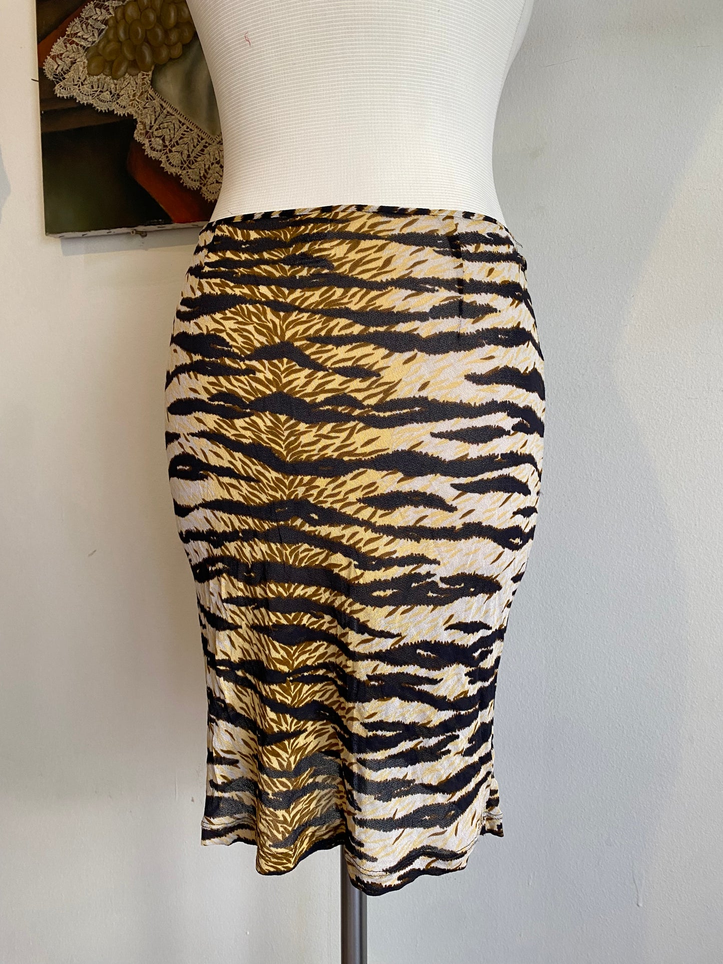 Dolce& Gabbana 00s animal print see through skirt