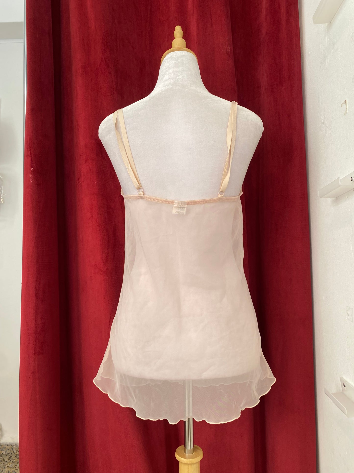 See through blush top