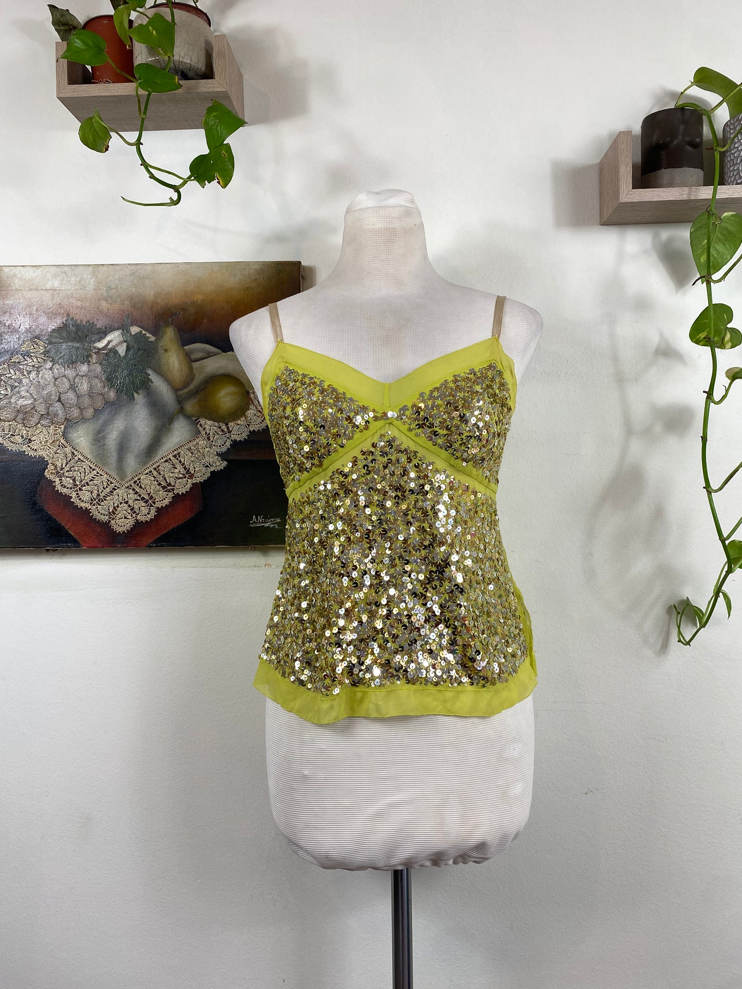 La Perla silk sequin top