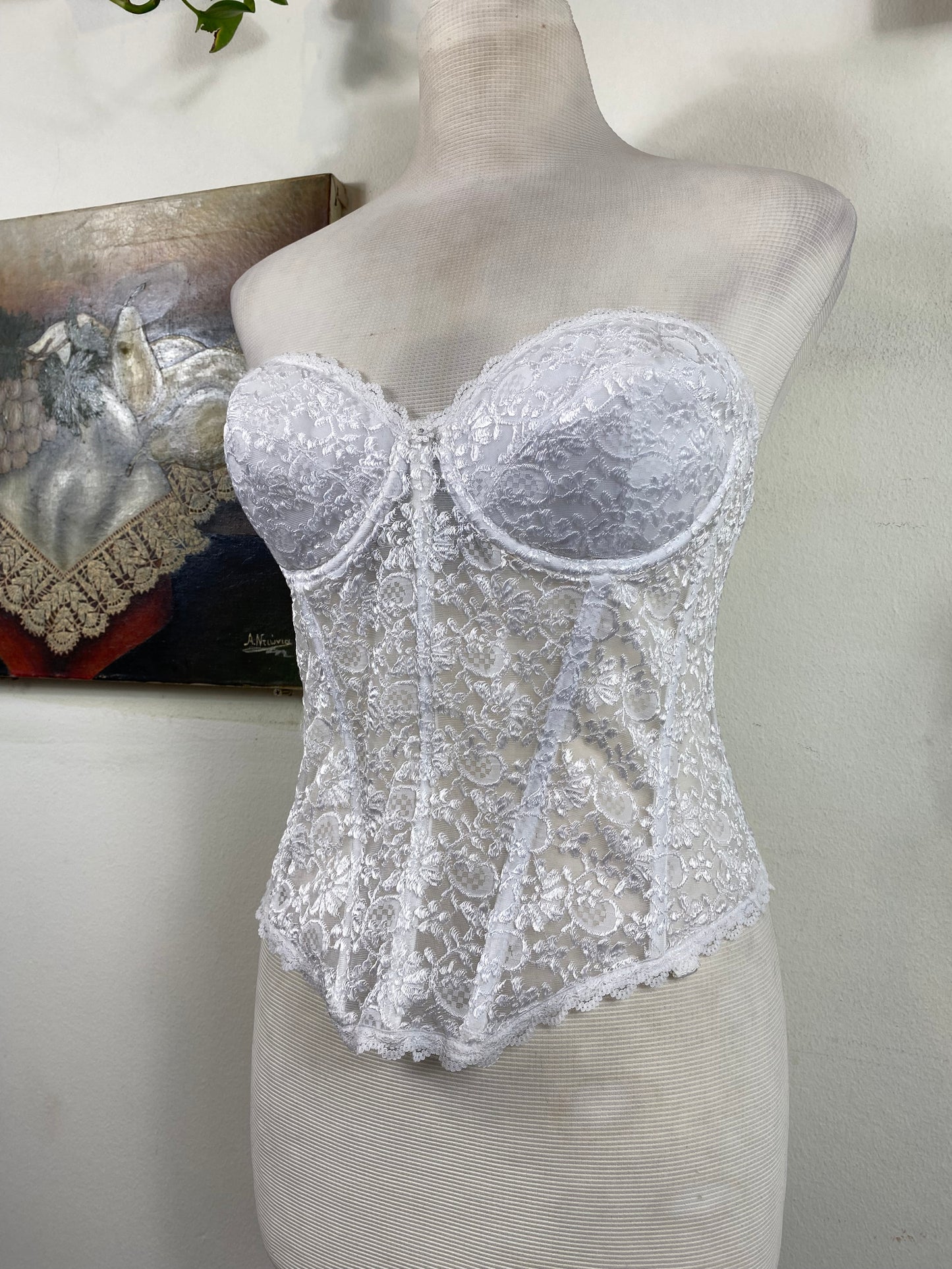 White bridal corset