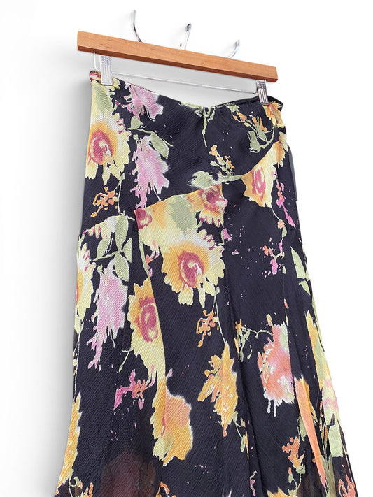 100% silk floral skirt 💐