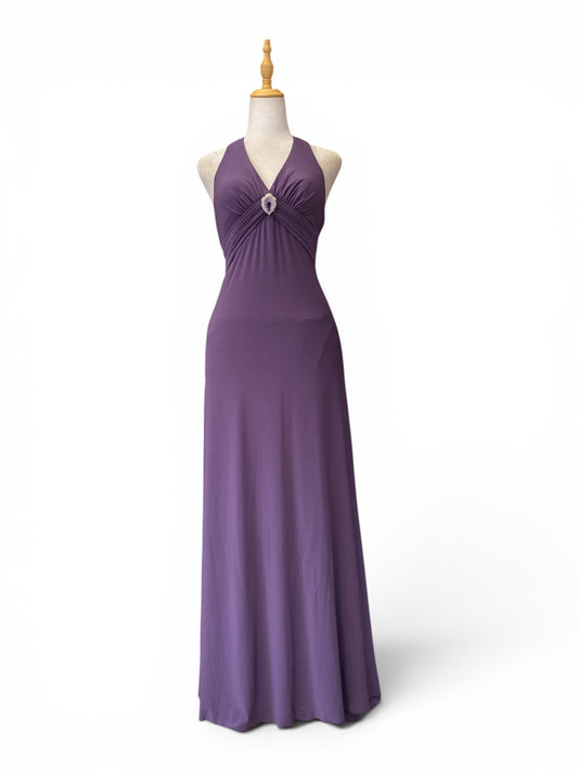 Purple open back dress