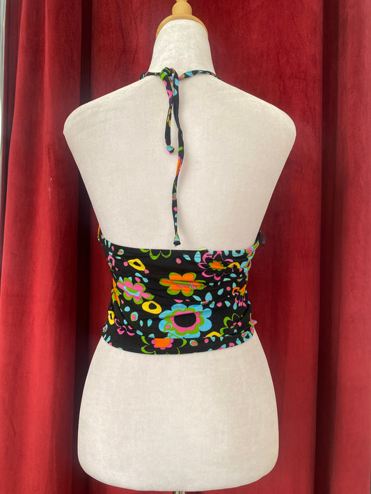 Black floral summer top