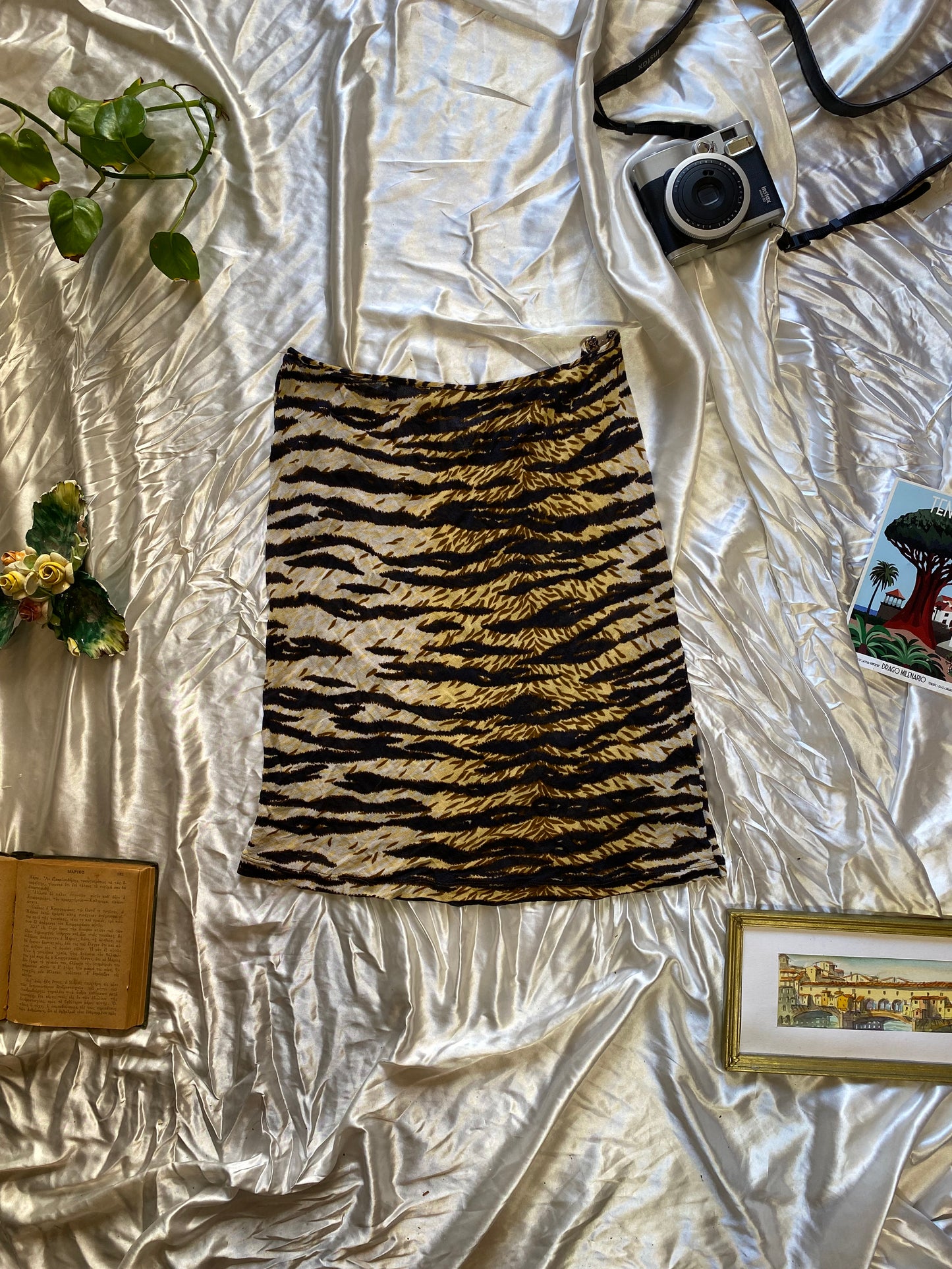 Dolce& Gabbana 00s animal print see through skirt