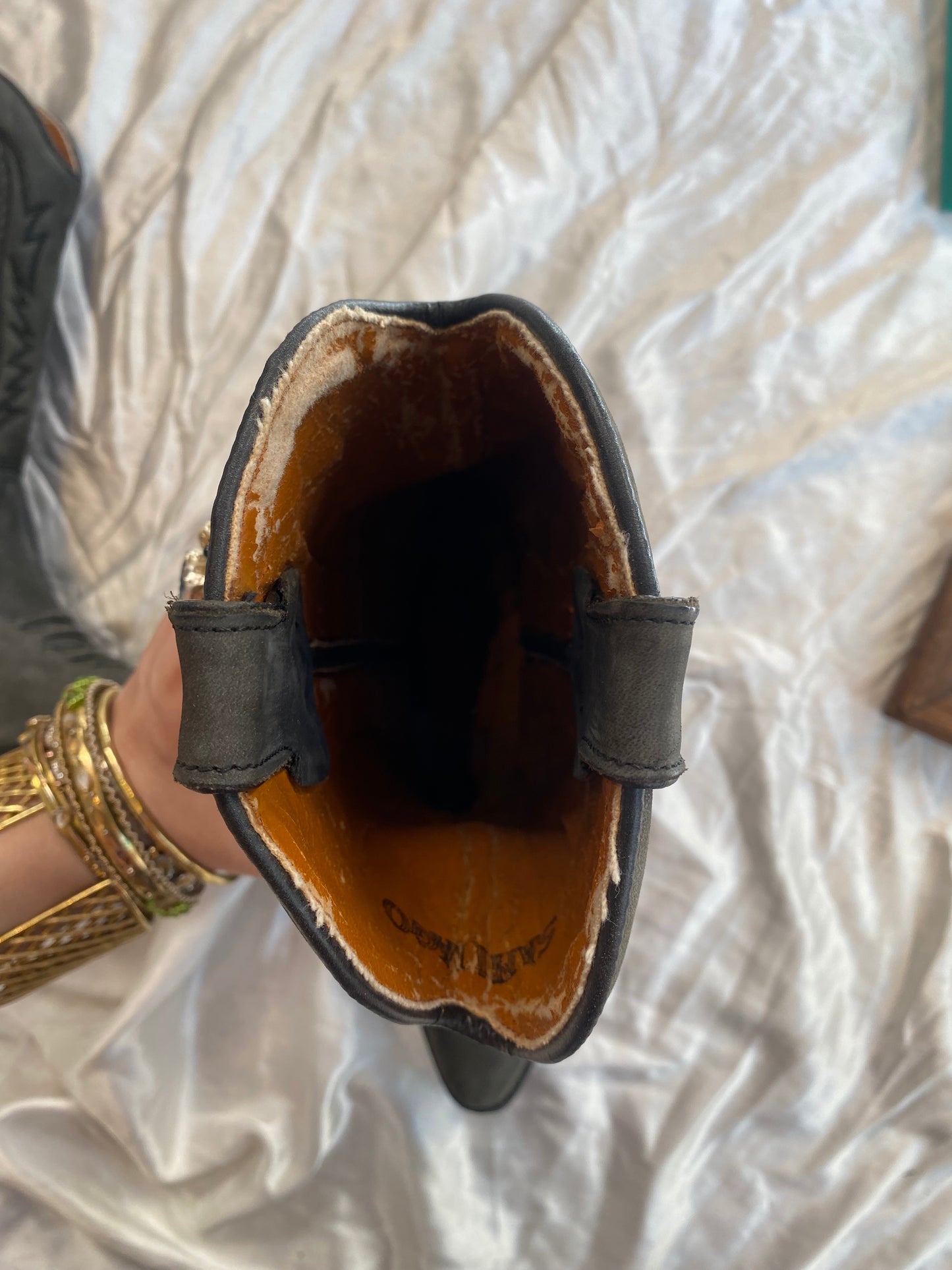 Suede brand new vintage black cowboy boots