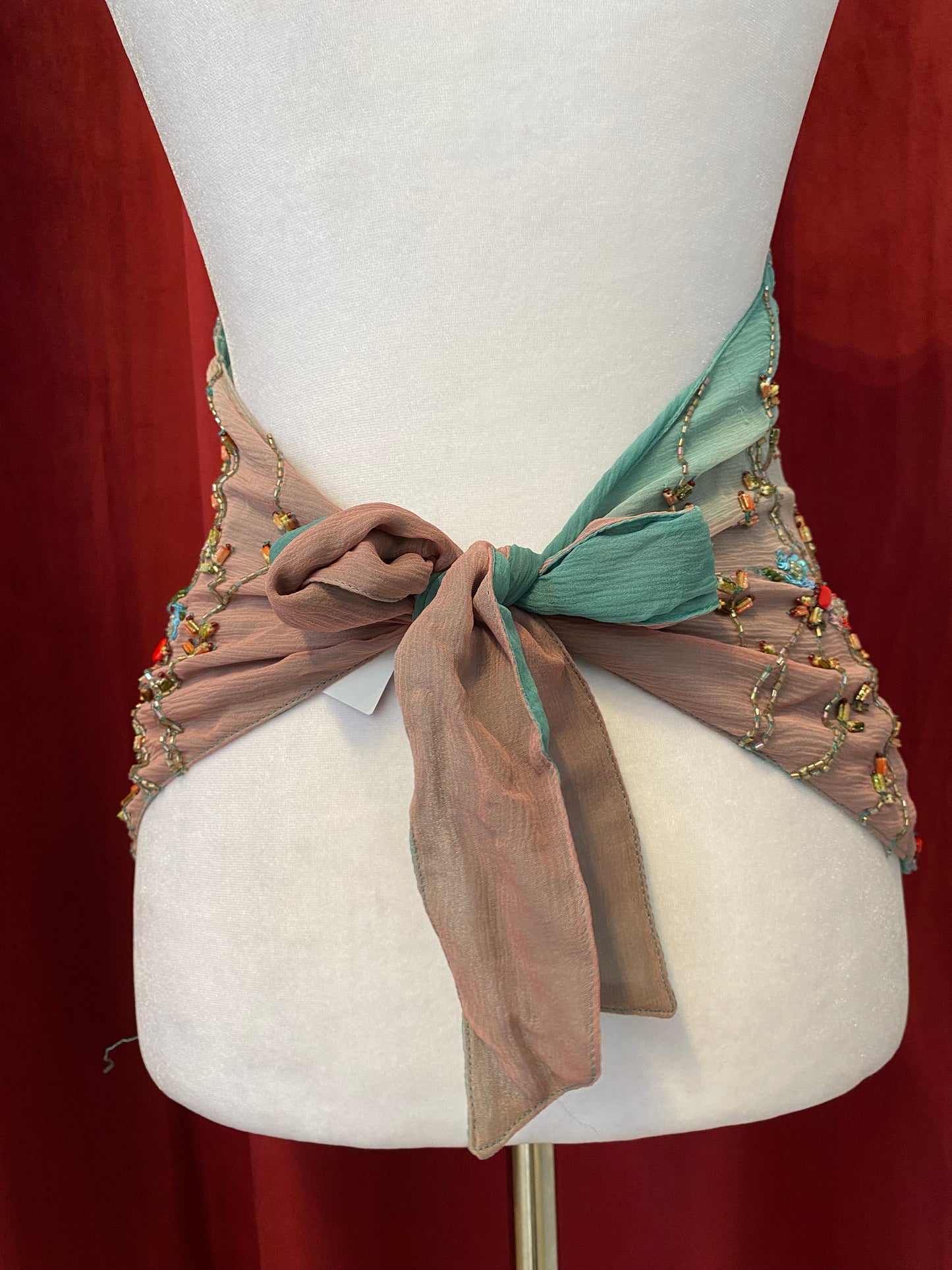 100% silk brand new multicoloured open back top ๐