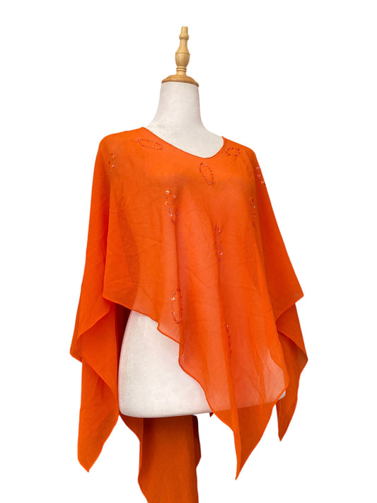 Orange sequin poncho 🧡