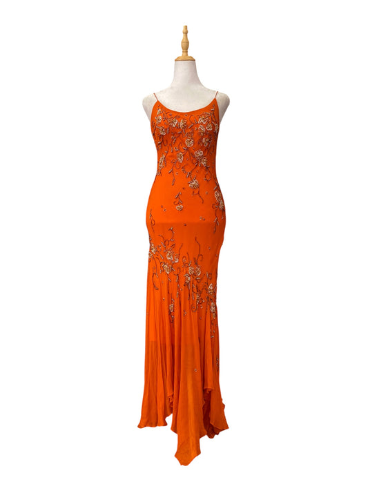 100% silk sunset handbeaded gown šµļø