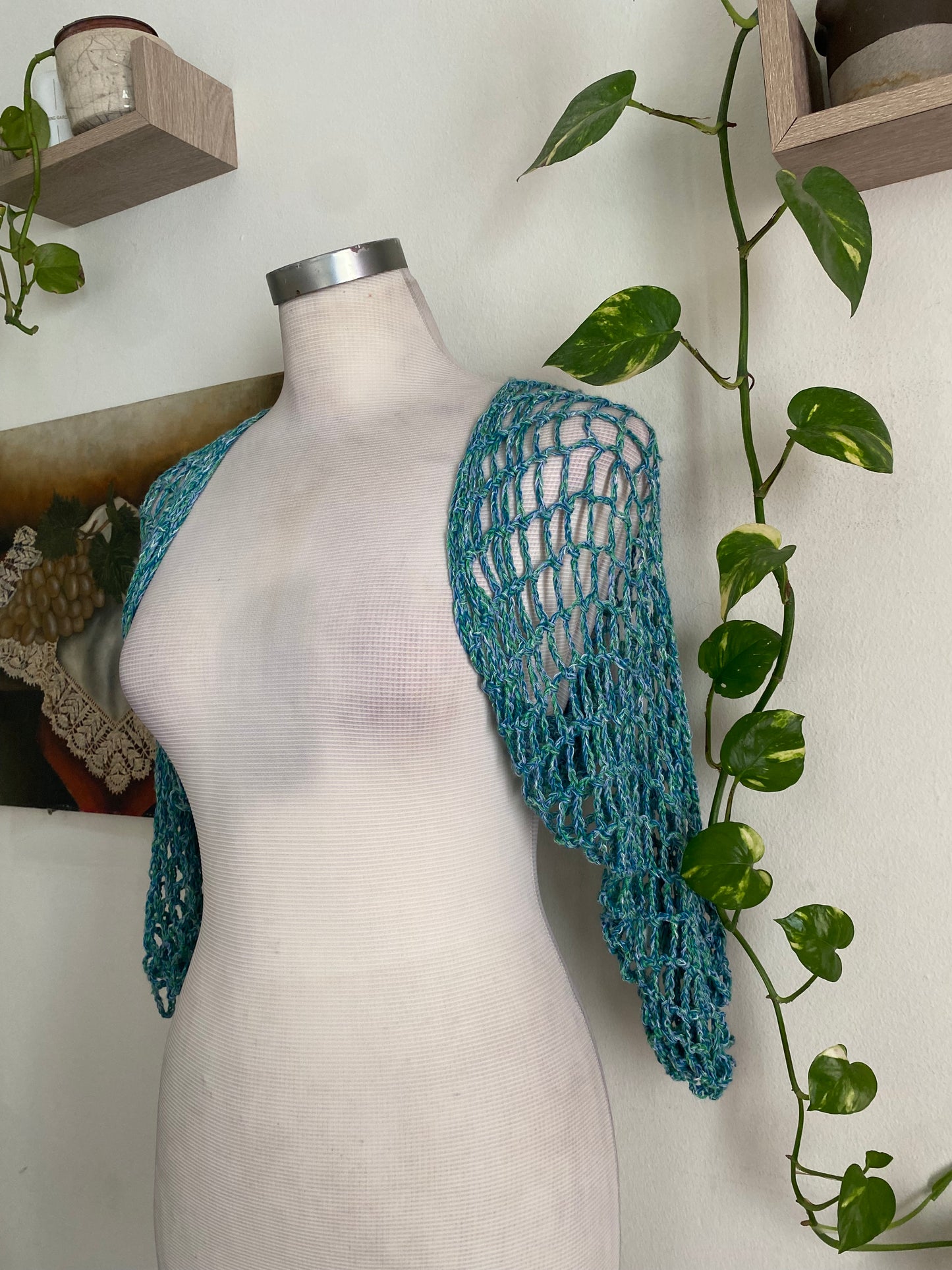 Brand new baby blue knitted summer bolero