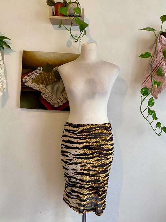 Dolce& Gabbana 00s animal print see through skirt