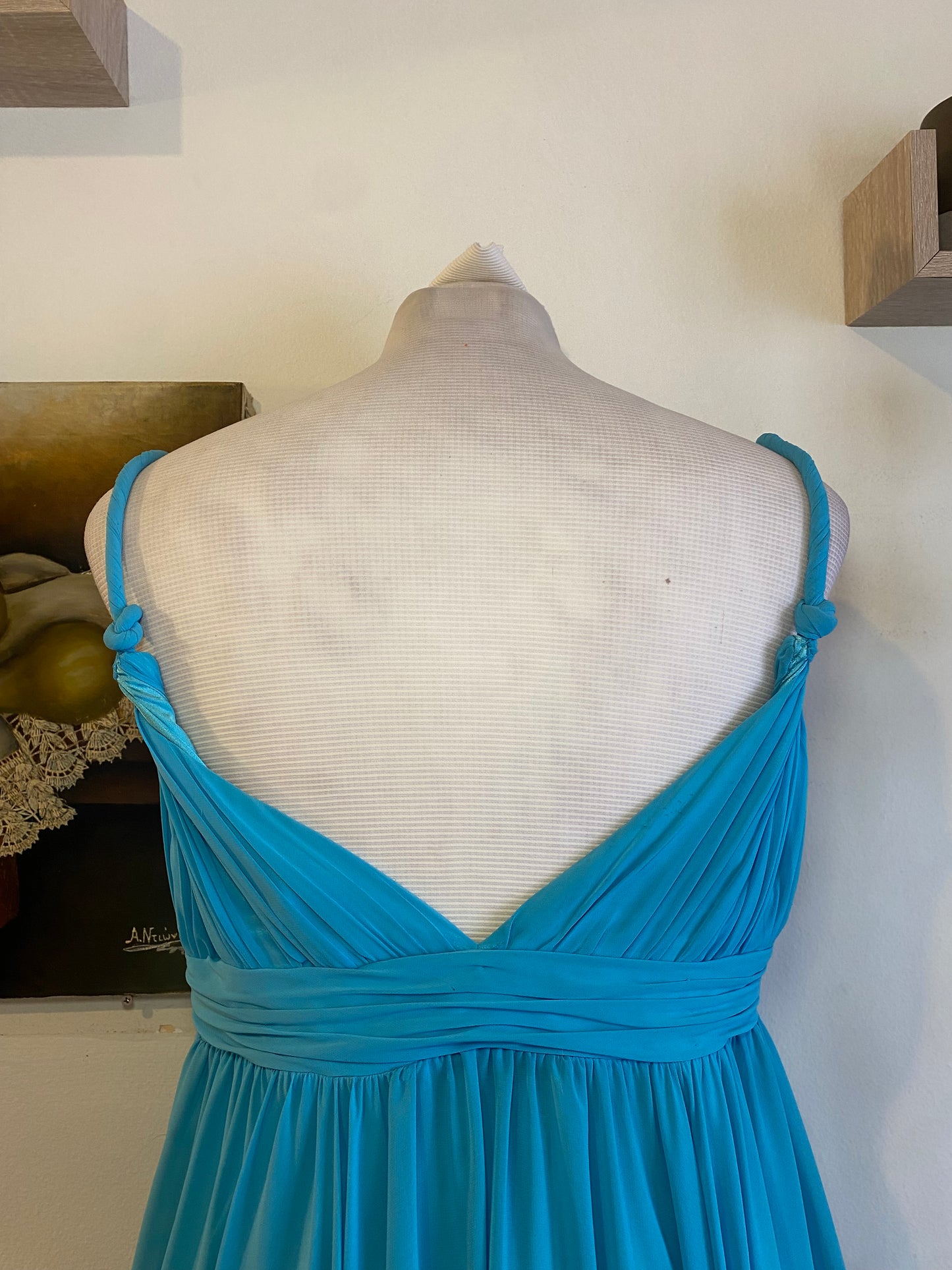 100% silk brand new blue mini dress