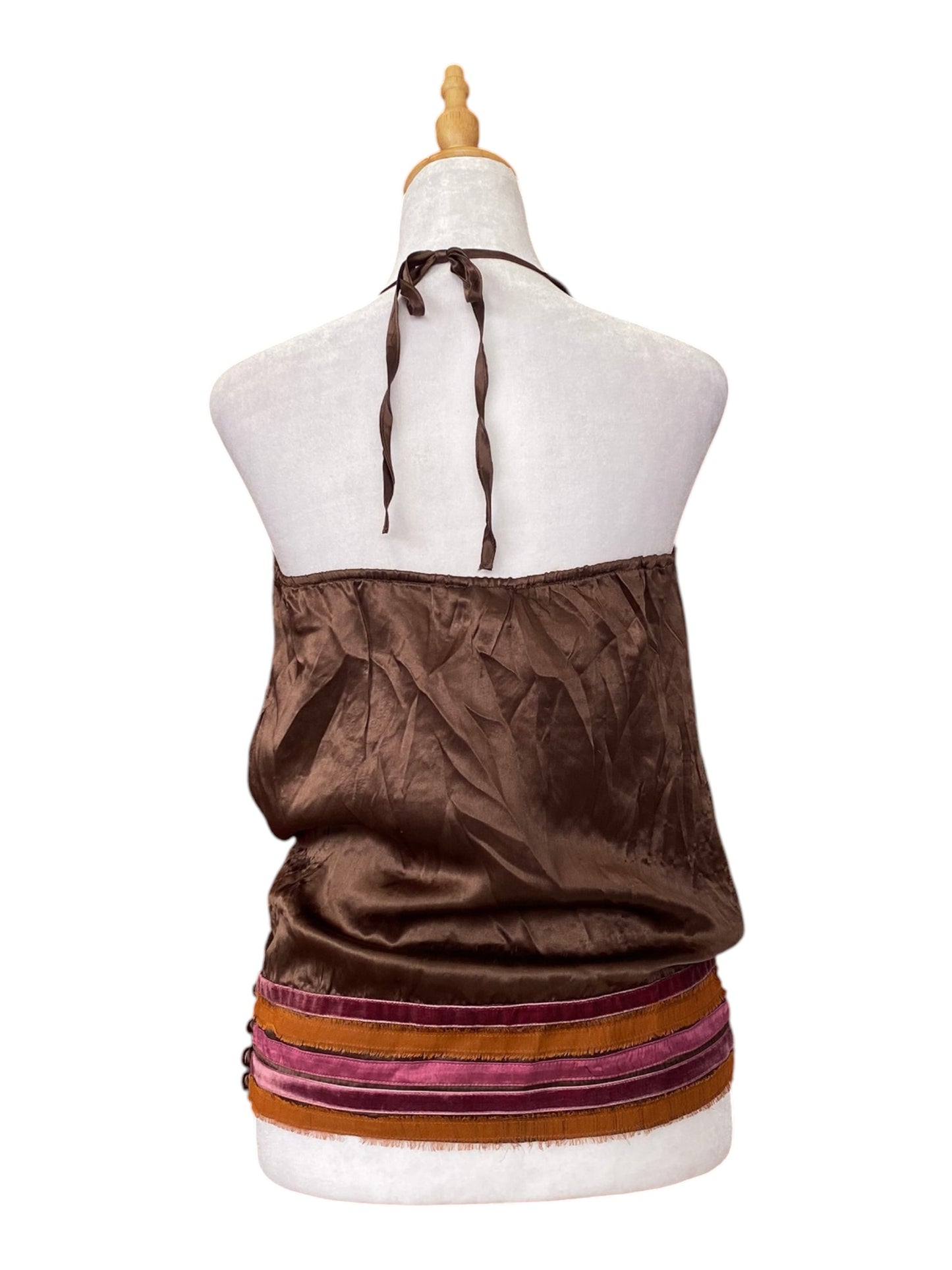Brand new hot chocolate satin top