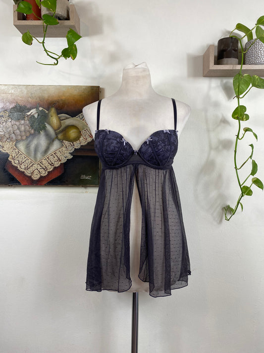 Grey bow corset top 80B