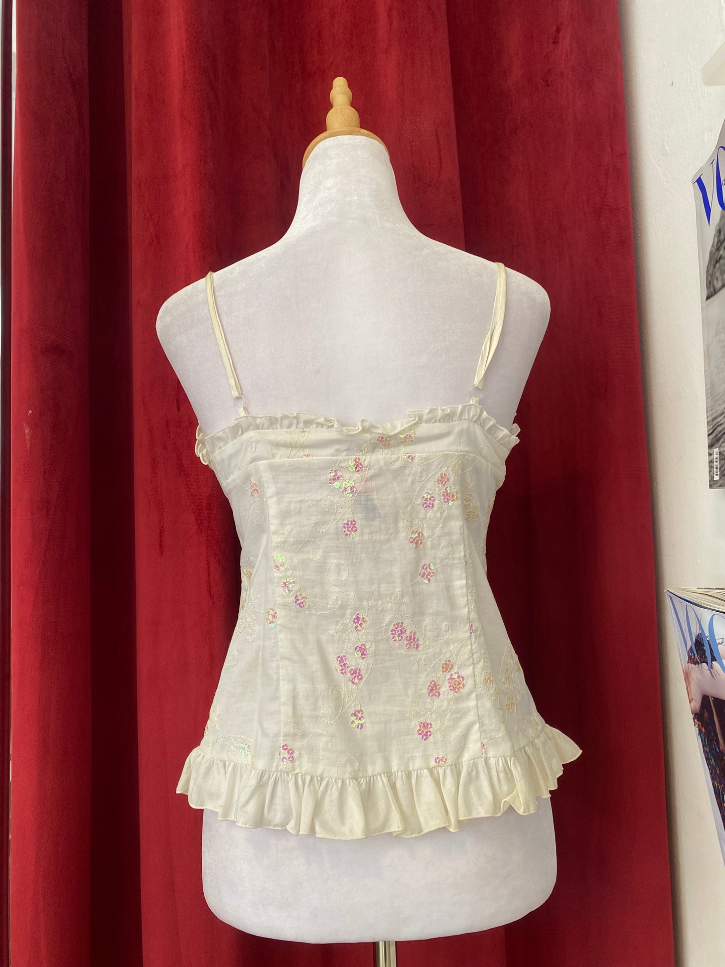 Linen sequin white top 🤍