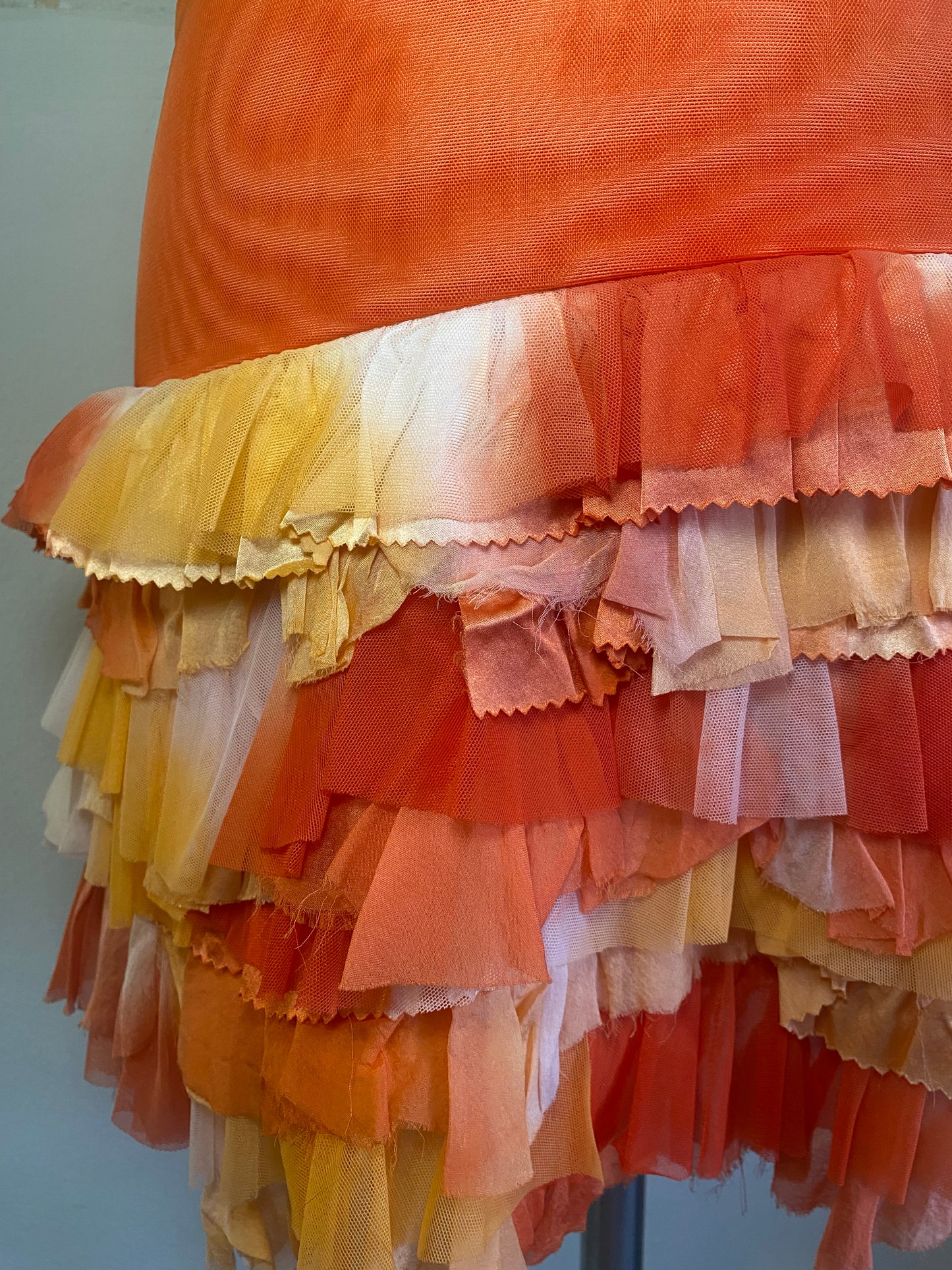 100% silk brand new haute couture sunset mini skirt