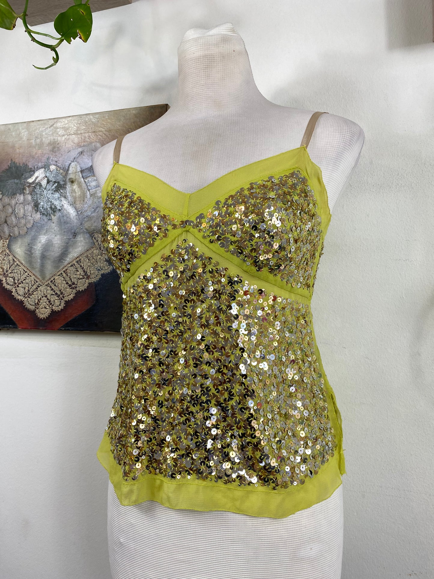 La Perla silk sequin top
