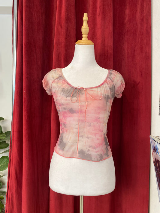 See through floral pink top š