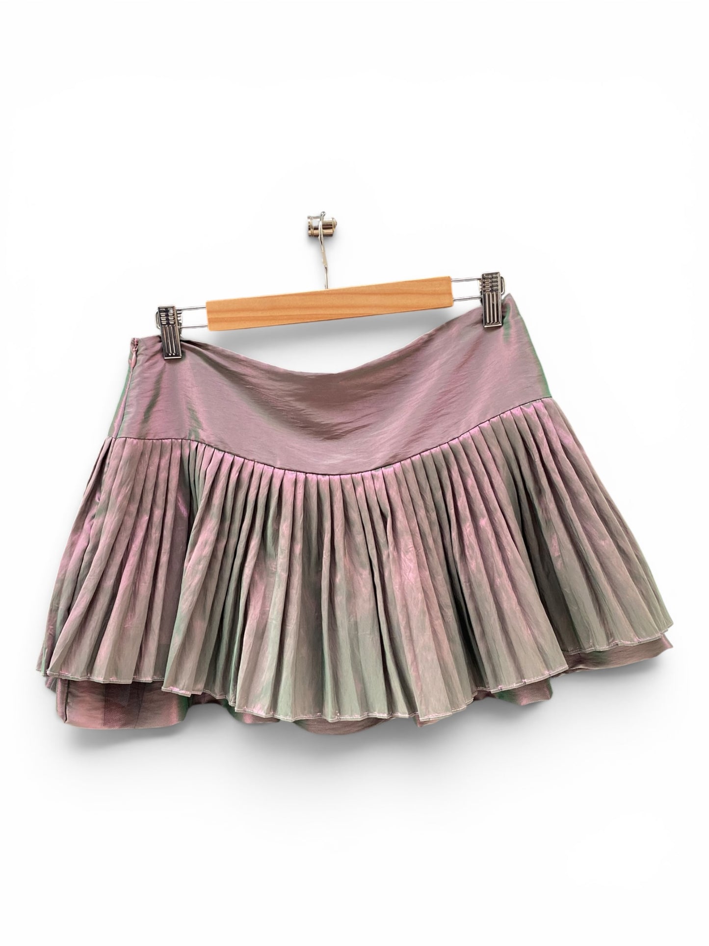 Holographic purple mini skirt