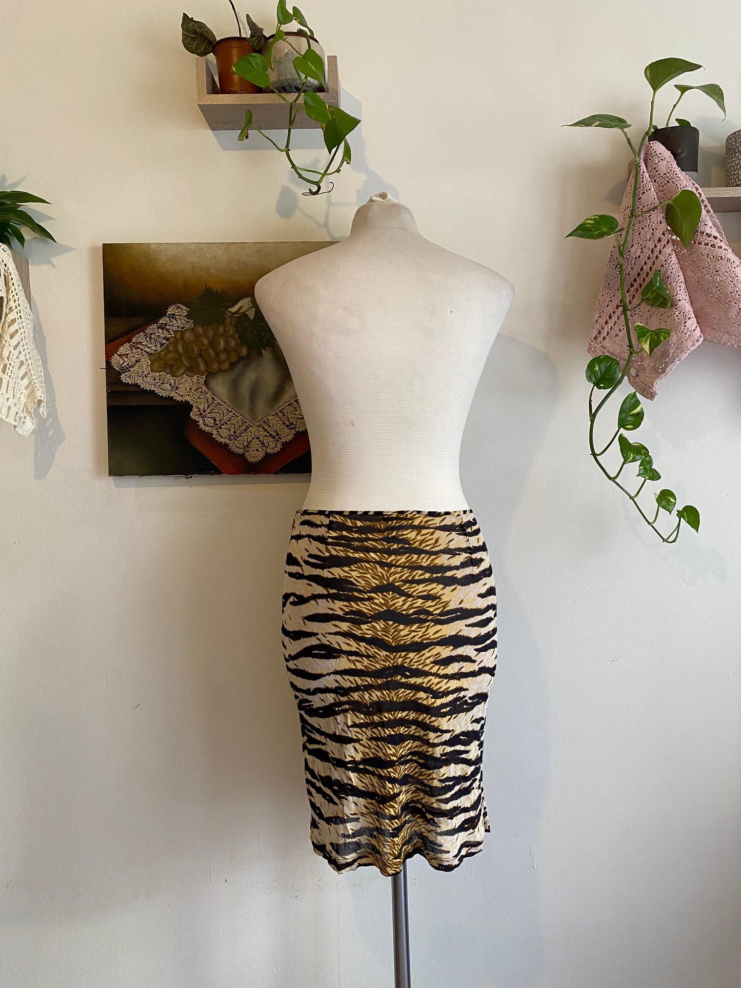 Dolce& Gabbana 00s animal print see through skirt