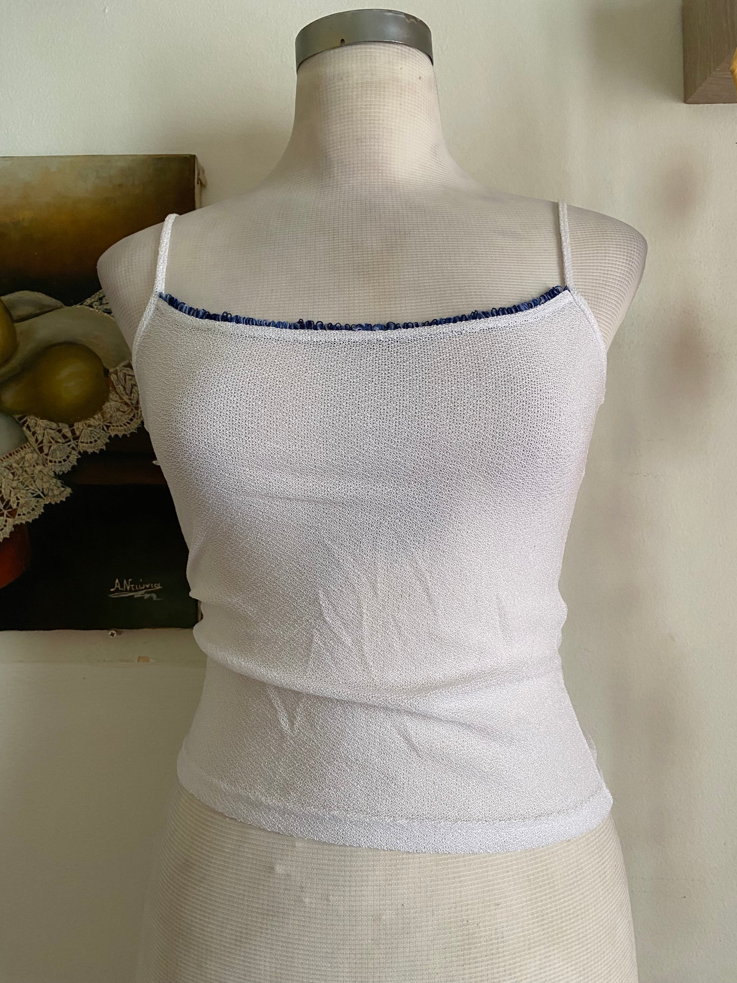 Brand new white crochet like top