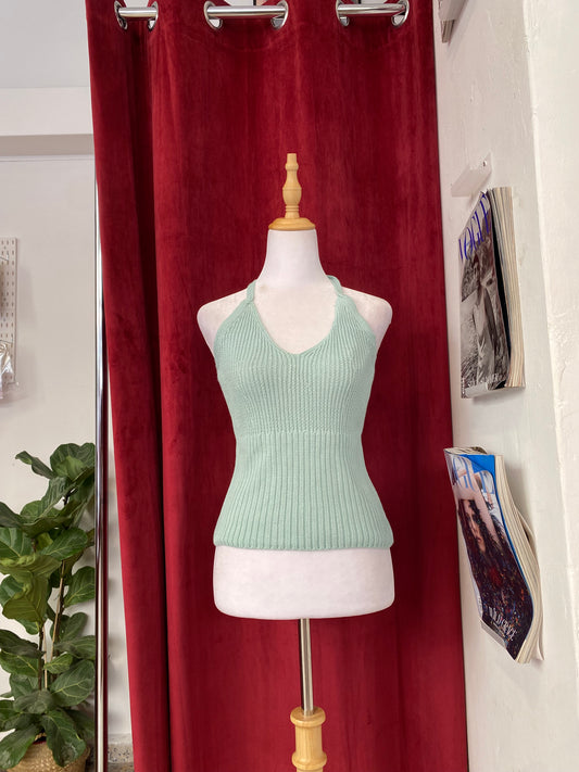 Crochet cami baby blue top