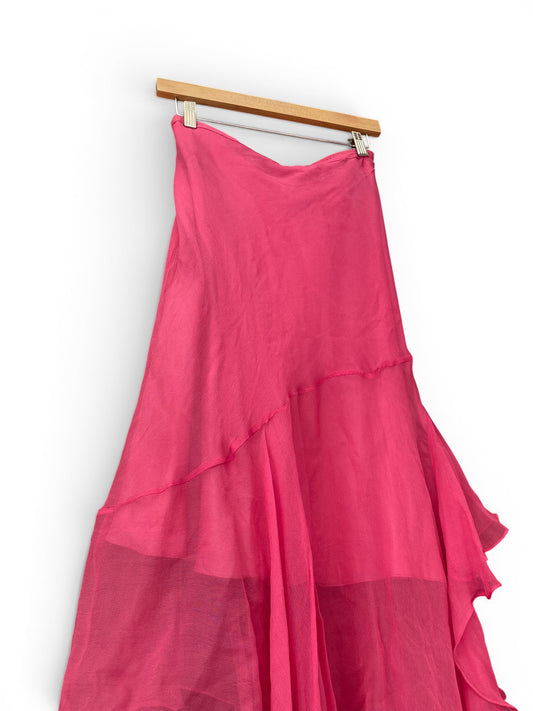 100% silk aftershock Barbie pink skirt 💞