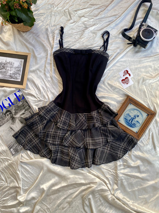 Rinascimento mini corset dress with ruffled bottom