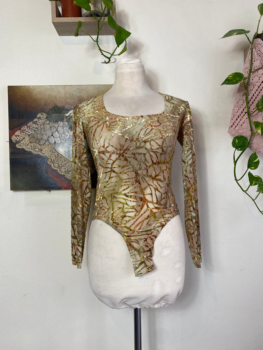 Marble like velvet bodysuit