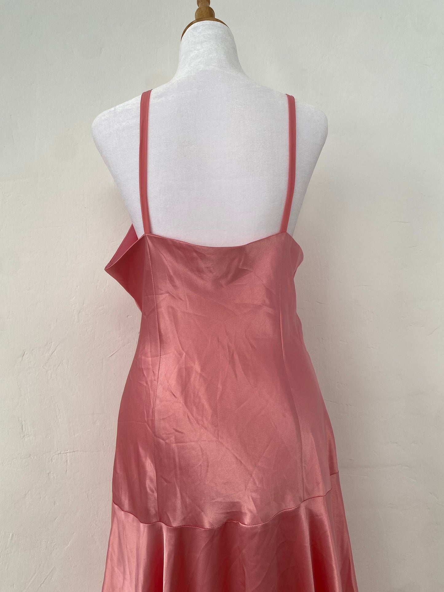Brand new baby pink satin ruffled dress