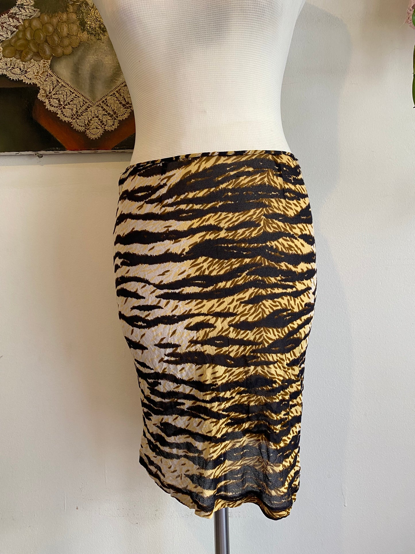Dolce& Gabbana 00s animal print see through skirt
