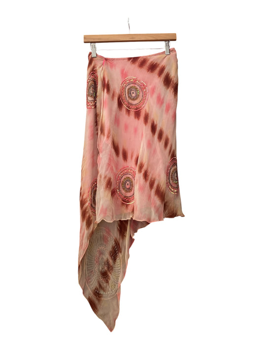100% silk aftershock pink skirt