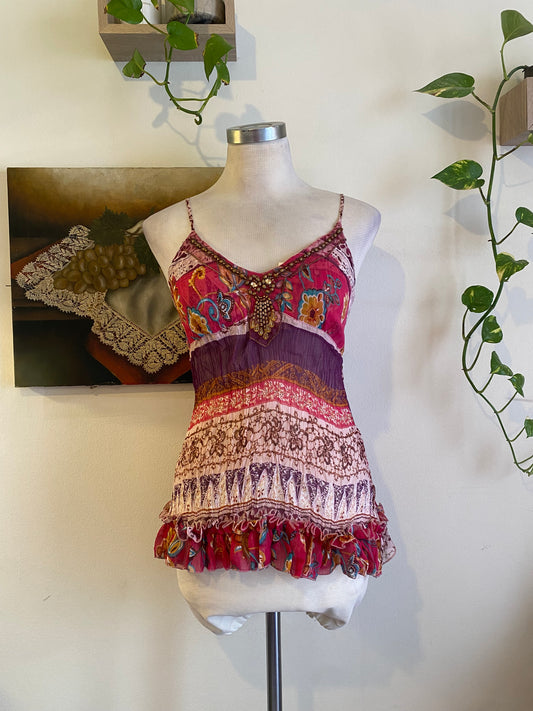 Silk based brand new beaded top