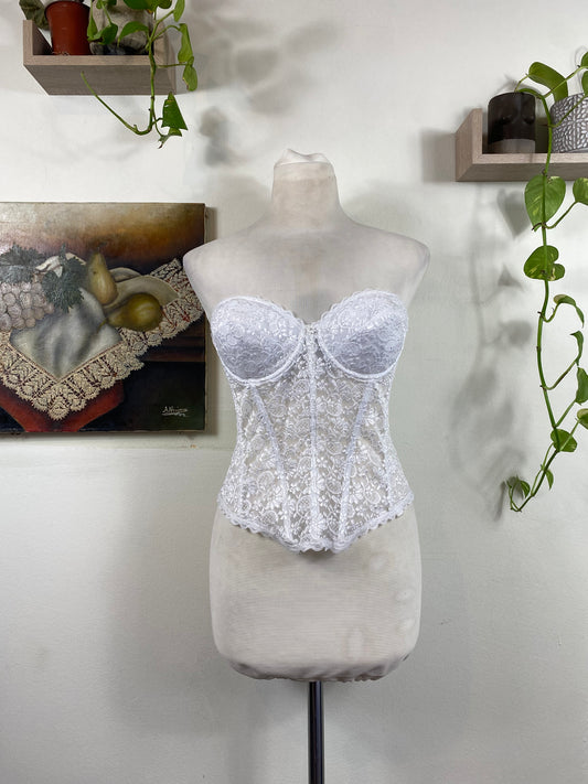 White bridal corset