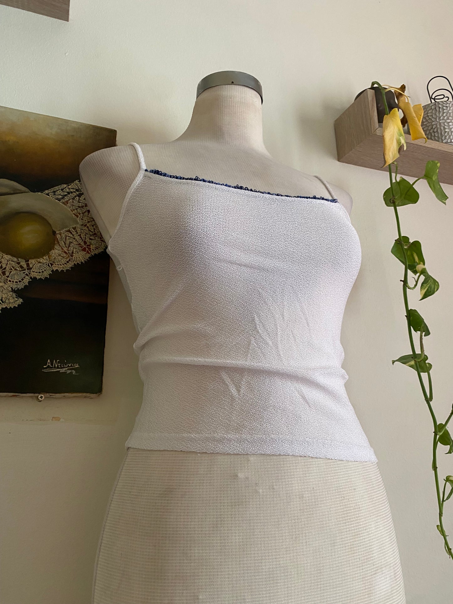 Brand new white crochet like top