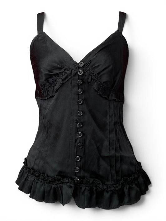 Black satin top š
