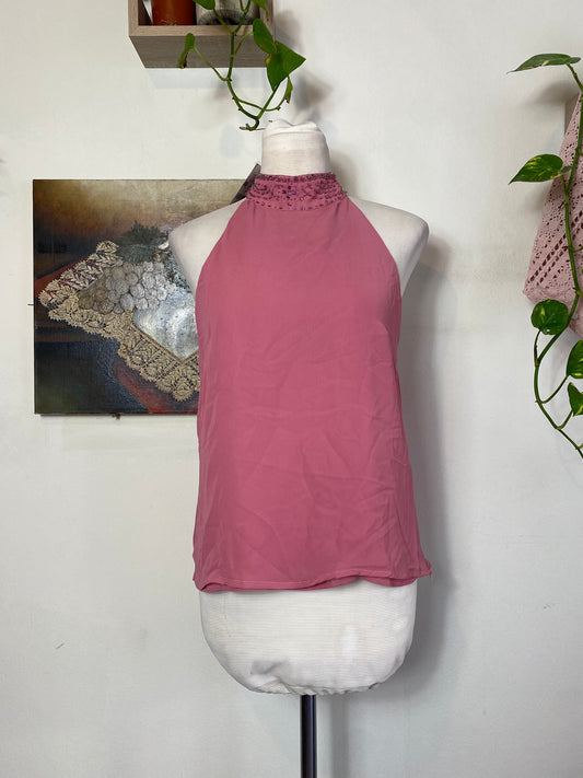 Dusty pink top with sequin details