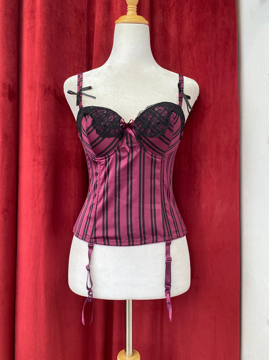 Amethyst Noir Pinstripe corset